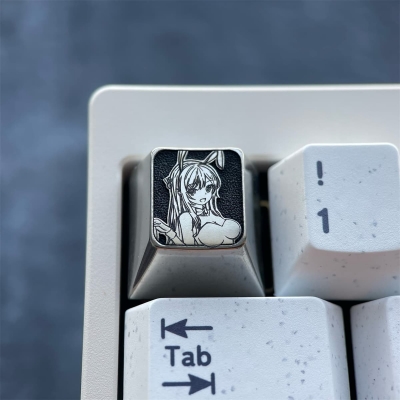 1U Ti-alloy Artisan Keycaps Precision Pointillism for Mechanical Keyboard -Sakurajima Mai 2